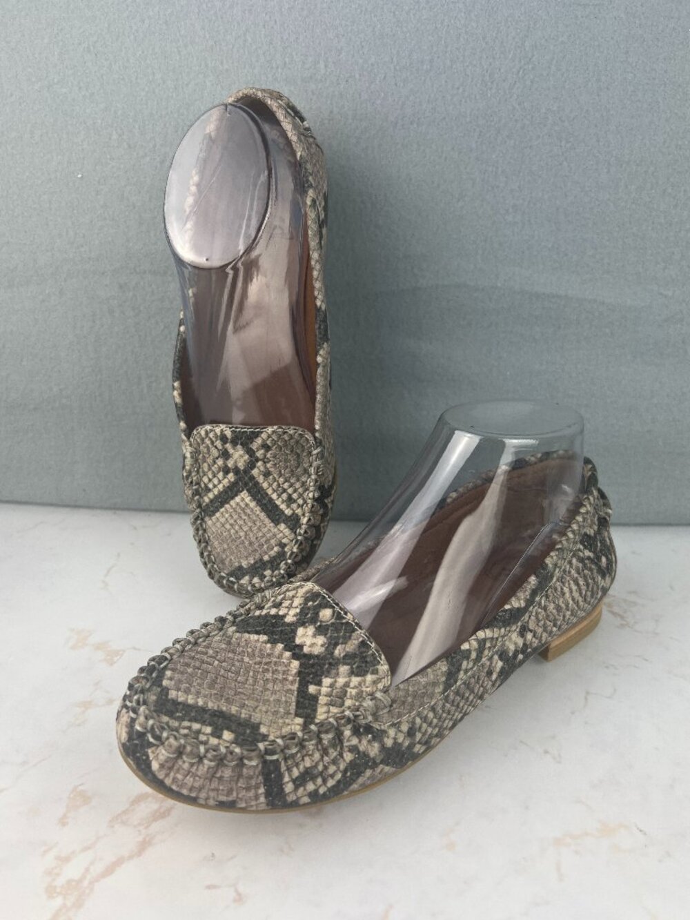 Lucky Brand Leather Snakeskin Slip-on Loafer Flats Women's 7.5